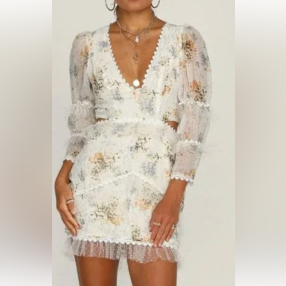 Seven Wonders Romantic Cottagecore Coquette Floral Lace Dress Size 06